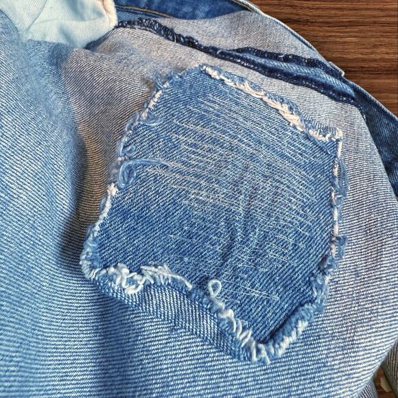 Levi's 501 93 Jeans Thrashed Repaired W32 L30 Men's Light Wash Denim Button Fly - Picture 6 of 10